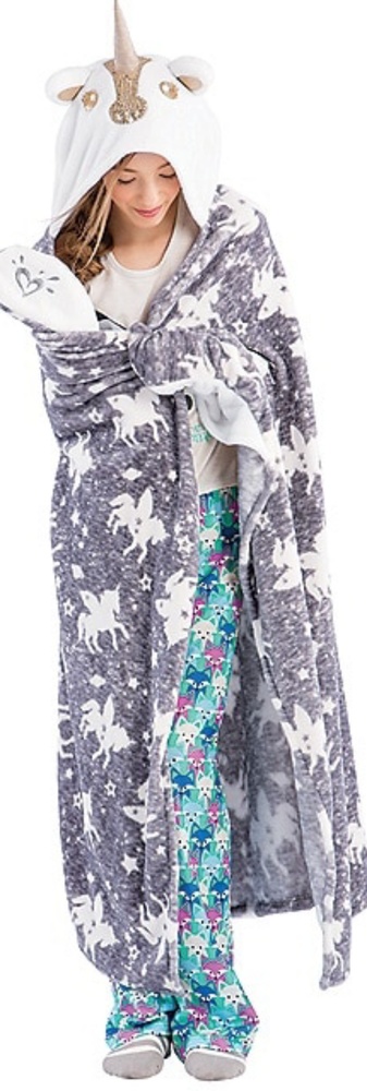 Super cozy Justice hooded unicorn blanket
